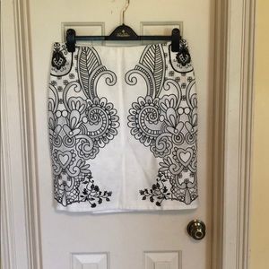 New York and company embroidered pencil skirt